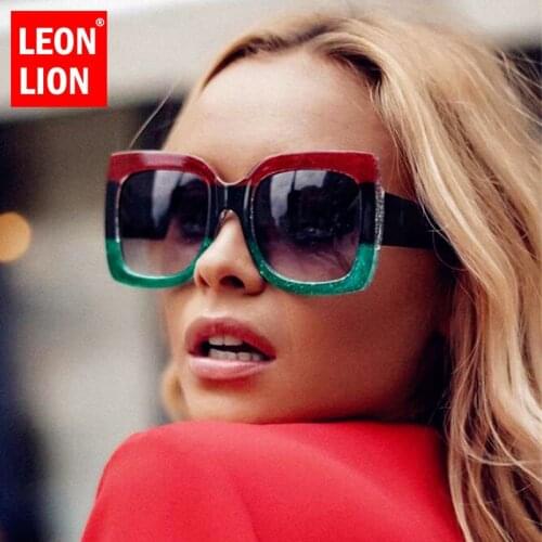 LeonLion Oversized Square Sunglasses Women Vintage Stylish Designer Glasses Womens Shades Luxury Brand Gradient Eyeglasses UV400