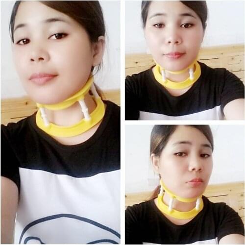 Height Adjustable Neck Support Silicone Cervical Collar Cervical Vertebra Tractor Separated Collar Support Orthotics
