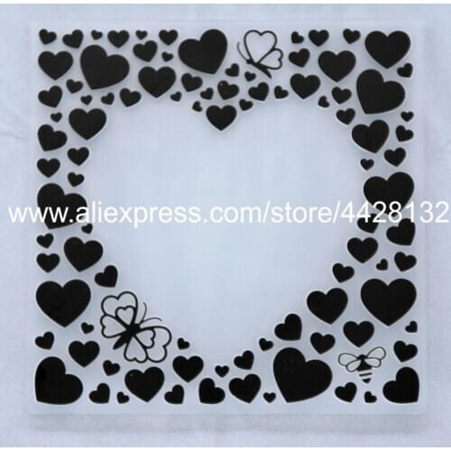 Heart Butterfly Bee Plastic Embossing Folder For Scrapbook DIY Album Card Tool Plastic Template 10.4x14.6cm 9081657
