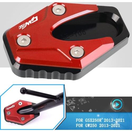 Motorcycle Kickstand Side Stand Extension Pad Plate Covers Foot Pegs Protector FOR SUZUKI GW250 GSX250R GSX 250 R 2013-2021 2020