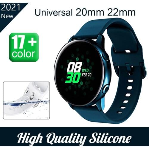 20mm 22mm Strap For Samsung Galaxy watch 46 42mm Gear S3 Active 2 for Garmin vivoactive3 music watch strap Amazfit Silicone band