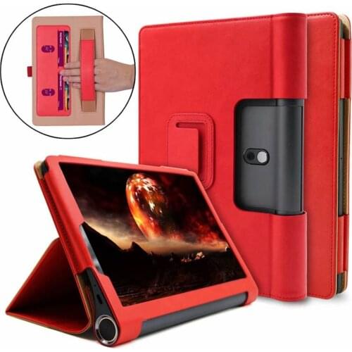 20PCS/Lot Luxury Handstrap Cover For Lenovo Yoga Tab5 Smart Tab YT-X705 Tablets Flip Stand PU Case