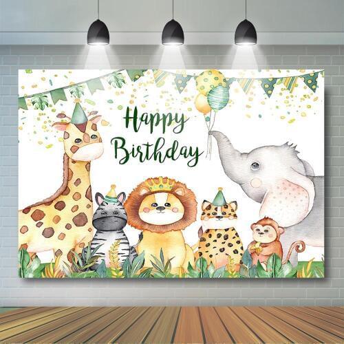 Safari Birthday Backdrop Jungle Animal Photography Background Safari Wild One Baby Shower Birthday Party Decor