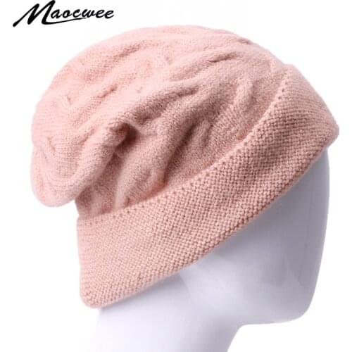 Fashion Winter Hats For Men Women Casual Beanies Outdoor Thick Warm Knitted Bonnet Solid Color Hip-hop Beanie Hat Unisex Ski Cap