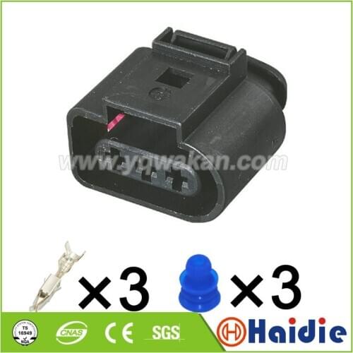 Free shipping 5sets 3pin 3.5mm VW Crankshaft sensor plug 1J0973723 waterproof cable connector 1J0 973 723