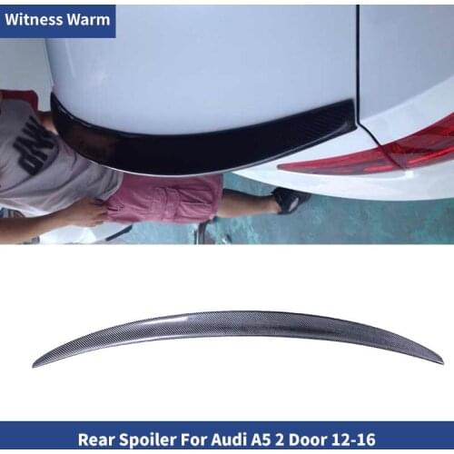 Carbon fiber rear trunk spoiler auto rear boot lip spoiler wing for Audi A5 S5 style 2 door 2012-2016