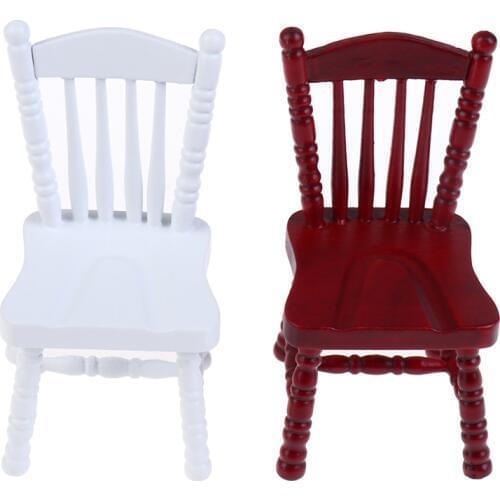 1Pc 1:12 Dollhouse Miniature Mini Chair Dolls House Decor Wooden Furniture Toys for Baby