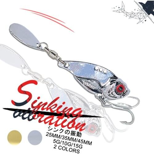 1PCS 5G/10G/15G Fishing Lures VIB Vibration Sinking Metal Bait Rotating Spinner Spoon Jigging Wobblers Pesca Fishing Tackle