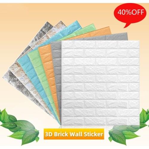 12pcs 70*77cm Brick Foam Panels 3D Wall Stickers Self-Adhesive DIY Embossed Stone Wallpaper Home Decor Living Room Decoration