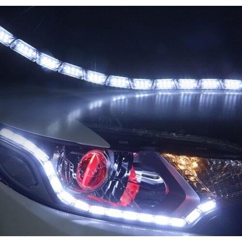 2pieces 2-tone White Amber Car Headlight knight rider Flowing Led stripe Daytime Running Light for Headlight DIY decoration