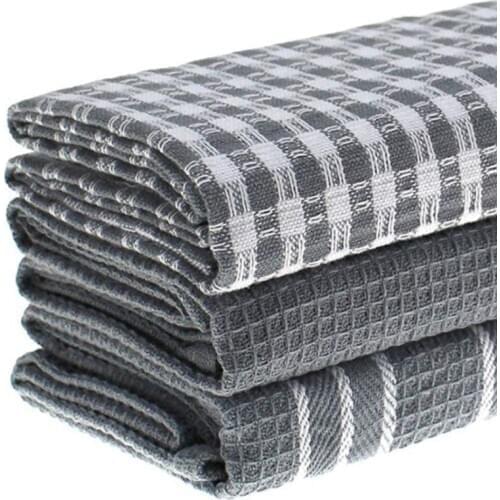 2021 New Cotton Dish Cloth Plaid pano de prato Eco-Friendly Kitchen Towel Bulk Tea Towel