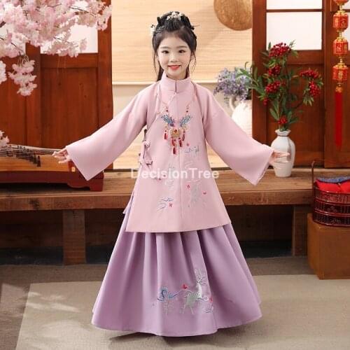 2021 traditional chinese dance costumes girl ming opera children ancient fairy han ming dynasty qing hanfu dress child dress