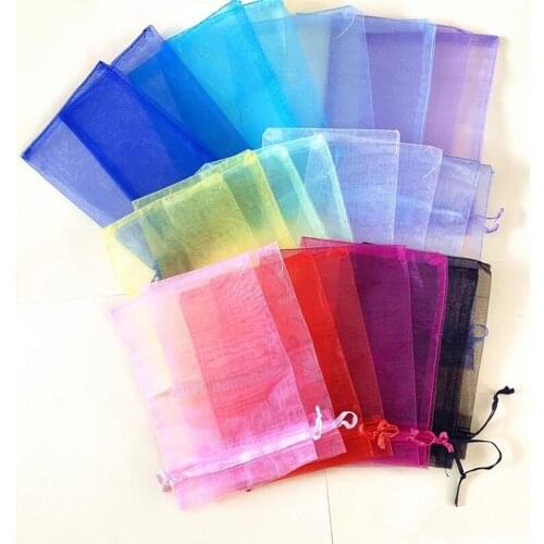 25/50pcs Organza Bag 7x9 9x12 10x15cm 13x18cm Jewelry Packaging Organza Bags Wedding Party Gift Bag Pouch