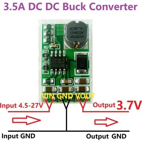 3.5A DC 5V-27V to 3.7V DC-DC Converter Step-Down Buck Voltage Regulator Module replace 18650 Rechargeable li-ion Batteies