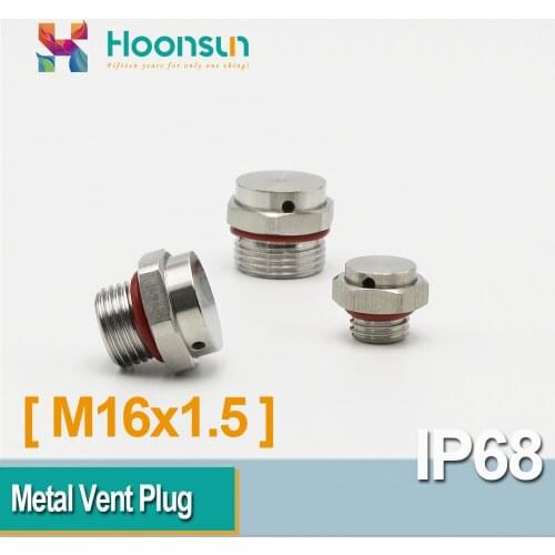 5pcs M16 Metal Screw Plug With Vent Stainless Steel 304 M16x1.5