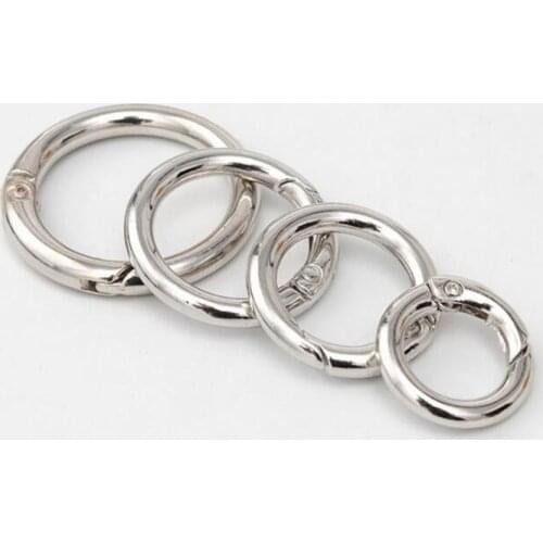 5PCS Metal Spring Gate O Ring Openable Keyring Leather Bag Belt Strap Buckle Dog Chain Snap Clasp Clip Trigger Luggage Craft