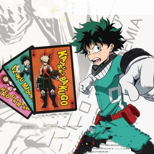 56pcs/lot Anime My Hero Academia Cartoon character pattern family Desktop poker Card Model toys Paper Cosplay Accessories Gift