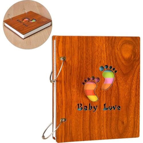 6 Inch Handmade Wooden Albums Loose-leaf Glued Baby Lovers Photo Album Wedding DIY Photo Album Memorial Photo Album Foto