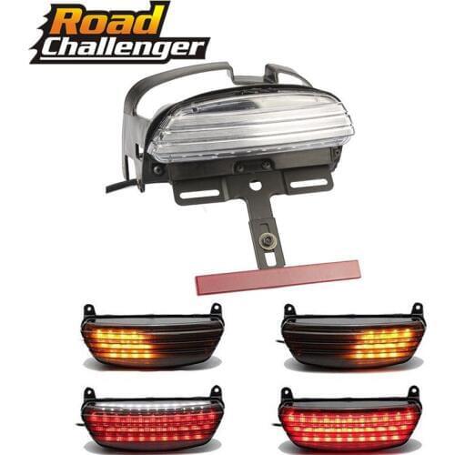 Motorcycle Accessories Black Tri-Bar Rear Fender Brake Tail LED Lamp For Harley Fat Bob FXDF 08-Up