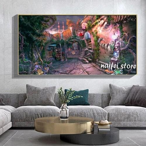 DIY 5D Diamond Painting Maze Forbidden Garden Landscape Full Round Diamond Embroidery Flower Cross Rhinestone Christmas Gift