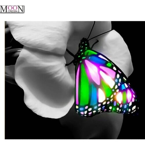 Butterfly Diy Diamond Embroidery Diamond Painting Diamond Mosaic Of Rhinestones,Cross-stitch Full Square&Round Painting Flowers