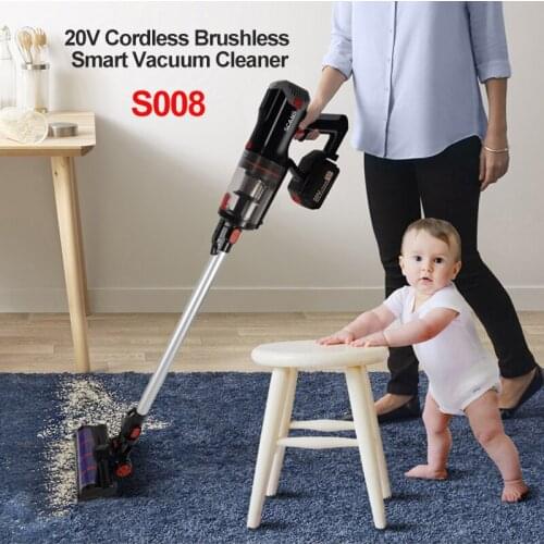SCANS 20V Brushless Lithium battery Vacuum Cleaner S008 High Suction Pet Household Cleaner LED Smart Suction and Drag Integrated