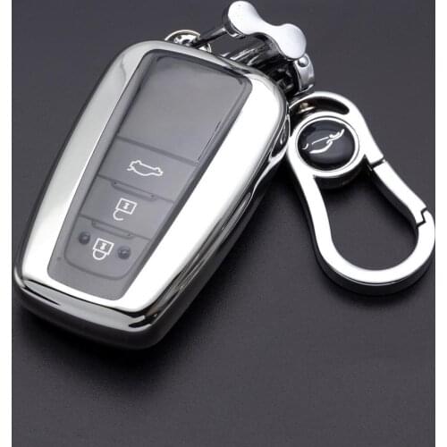 For Toyota Camry Car Key Fob Protective Case Cover With Leather Key Fob Remote Bag Case Key Shell Car Accessories