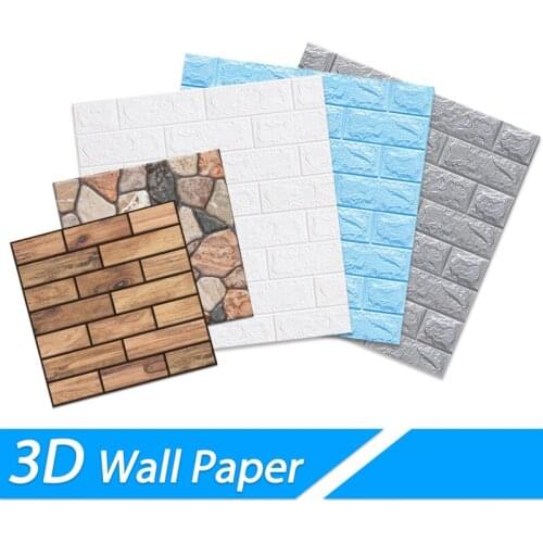 Home Wall Decor Retro 3d Brick Wall Stickers Bar Bar Restaurant Living Room Wall Decor Diy Self-adhesive Waterproof Wallpaper