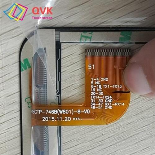 Black 8 Inch P/N HSCTP-746B(W801)-8-V0 2015.11.20 Capacitive Touch Screen Repair Replacement Parts free shipping