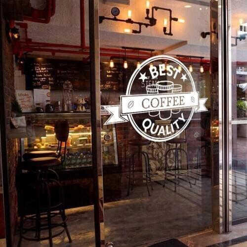 Coffee House Sign Logo Cafe Decor Cup Mug Wall Decal Sticker Vinyl For Window Door Mural