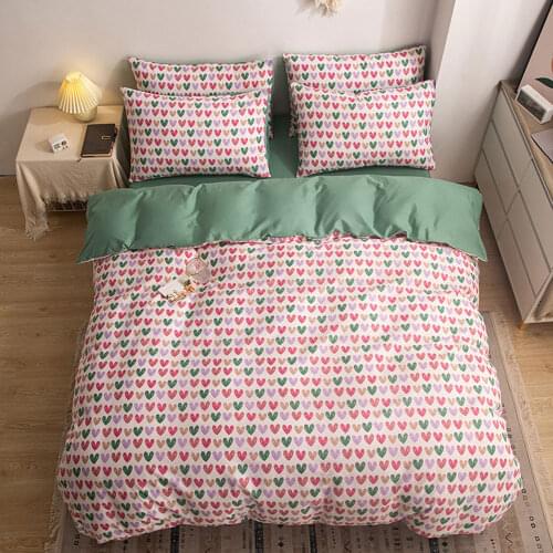 Svetanya Cotton Duvet Cover Set Printed Bedding Set (flat Fitted Sheet Cover Pillowcase) Single Double Size