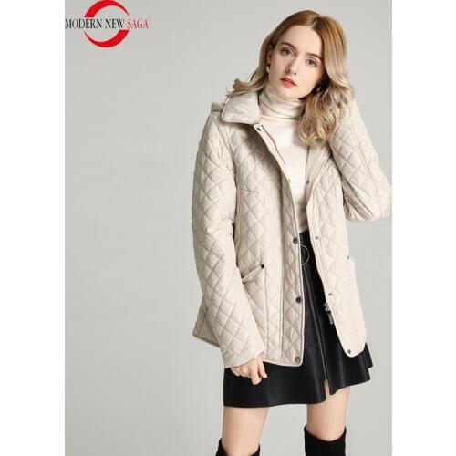 MODERN NEW SAGA 2020 Women Jacket Spring Thin Cotton Jacket Ladies Short Jacket Fashion Autumn Women Coat Hood Women Clothing