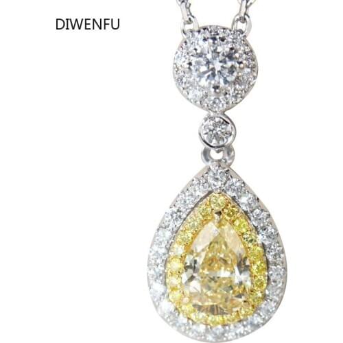 Real Natural Ametrine S925 Sterling Silver Necklace Gemstone Pendant for Women with Diamond Bizuteria Silver 925 Jewelry Joyas