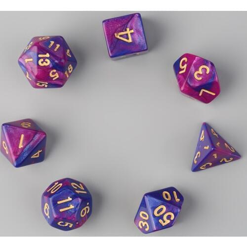 New 7pcs Dual-Color Dices D4 D6 D8 D10 D12 D20 Multi Sided Game Role Playing Dual Color Dices New BrandBest Price