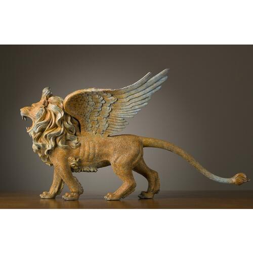 Limited Edition # Original art # large- TOP office home business art Collection # Flying lion King bronze Sculpture decor mascot