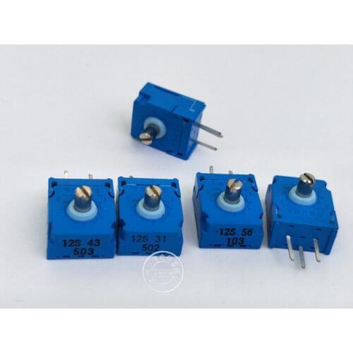 Original new 100% GF12S horizontal adjustable potentiometer 100R 500R 1K 2K 5K 10K 50K 100K 1M iron handle length 5MMX3MM SWITCH