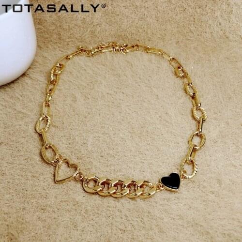 TOTASALLY 2020 New Choker Necklaces Luxurious Link chain double Hearts Charm Women Statement Necklace Gifts Dropship