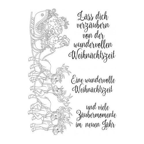 Santa Claus with German Words Transparent Clear Stamps for DIY Scrapbooking/Card Making/Kids Christmas Fun Decoration ST0477