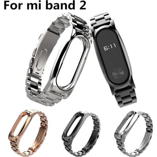 Stainless steel wrist strap for xiaomi mi band 2 metal watch band smart bracelet miband 2 belt replaceable watch straps mi band2