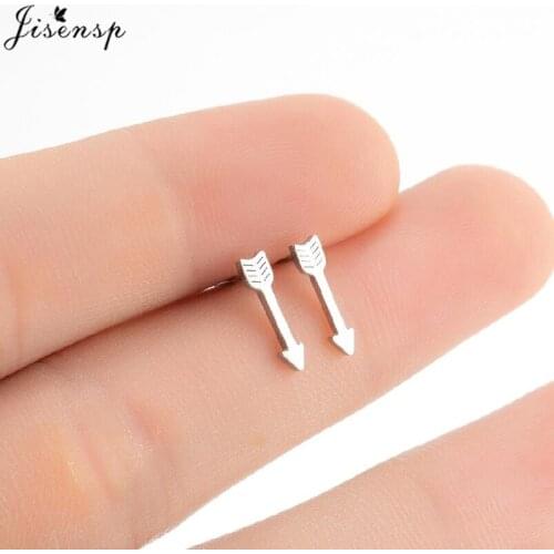 Classic One Direction Arrow Earrings Hip Hop Jewelry Stainless Steel Arrow Design Cartilage Studs for Women Men Piercing Jewelry
