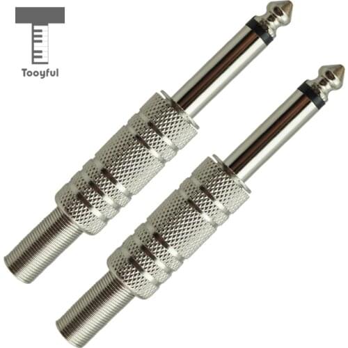 Tooyful 2x Guitar Bass Mono Jack Socket 1/4'' 6.35mm Amp Cable Plug Instrument Accs