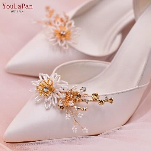TOPQUEEN X37 Rhinestone Shoe Buckle Crystal Shoe Clips Fashion Bridal Wedding Shoes Decoration Flower Women Bridal Shoe Clips