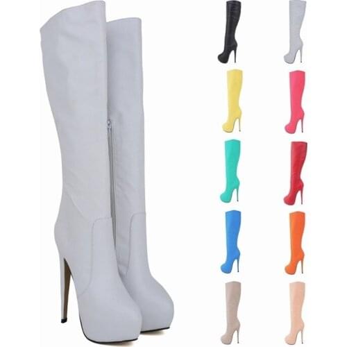 Shoes Woman Pumps Classic Party Shoes Round Toe PU 14CM Thin High heels Slip On waterproof zapatos de mujer size 35-42 blue