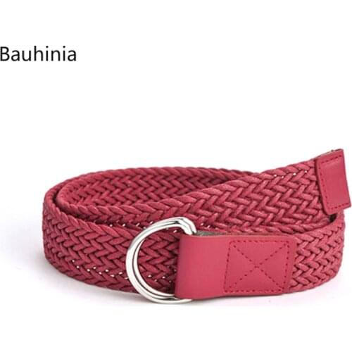 High Quality 105*3.2CM New Double Ring Buckle Ladies Wax Rope Braided Belt All-match Dress Decoration Retro Belt