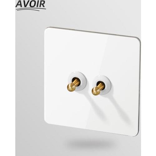 Avoir Light Switch Usb Wall Socket White Stainless Steel Panel 1 2 3 4 Gang Toggle Switches Standard EU FR Electrical Plugs 220V