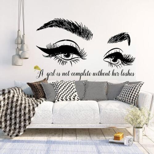 YOYOYU Lashes Eyes Vinyl Wall Sticker Beatuy Salon Quotes Bedroom Removeable Decal Wall Decor Home Decoration Art Poster ZX402