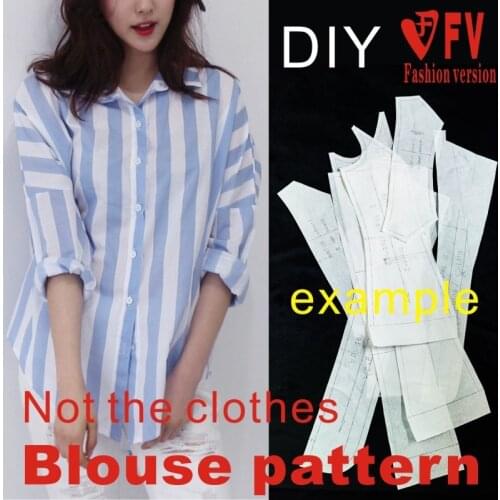 Ladies Falling Shoulder Loose Casual Shirt Pattern 1:1 Garment Cutting Drawing BCY-66