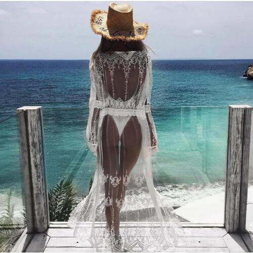 Womens Swimwear Cover-Ups Chiffon Kimono Beach Cardigan Wrap Beachwear Long Blouse Bikini Cover Up Beach Wear