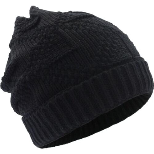 Winter Cable Knit Beanie Hats Baggy Slouchy Skull Cap Winter Ski Cap