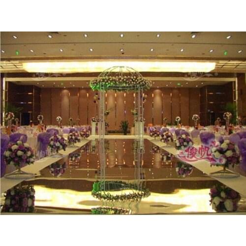 10m/roll Luxury Wedding Centerpieces Gold Silver Double Side Aisle Runner Mirror Carpets For T Station Decorations